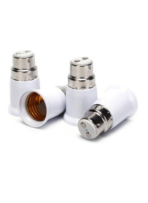 4-Pack B22 to E27 Adapter Lamp Socket Converter Maximum Wattage 200W Heat Resistant up to 150℃ Fire Resistant Converts B22 Bayonet Fitting to E27 Edison Screw-in Socket