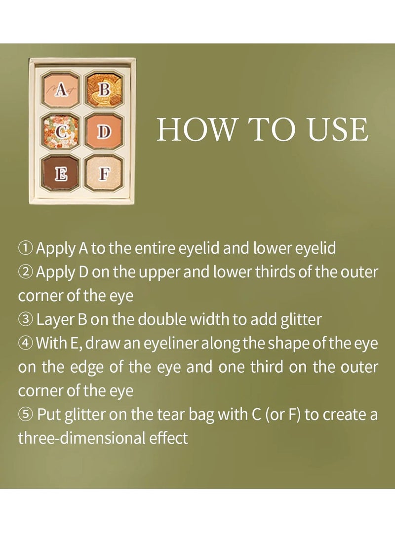 MilleFee Painting Eyeshadow Palette 6 Shades Matte and Shimmer Finishes Pressed Powder Makeup Palette-05 Monet's Garden - Image 5