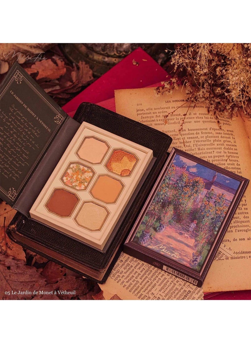 MilleFee Painting Eyeshadow Palette 6 Shades Matte and Shimmer Finishes Pressed Powder Makeup Palette-05 Monet's Garden - Image 2