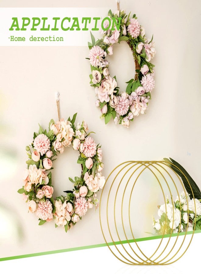FSWCCK 10 Inch Macrame Metal Hoops with Wood Holders (5 Pack) - DIY Craft Ring Set for Macrame Wall Hanging, Wedding Centerpiece, Floral Wreath Making for DIY Wedding Decor and Wall Hanging Crafts - Image 5