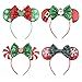Tarocynn 4 PCS Christmas Mouse Ears Headbands Sequin Santa Reindeer Candy Headbands for Cosplay Party Favors Christmas 4 Pack - Image 3
