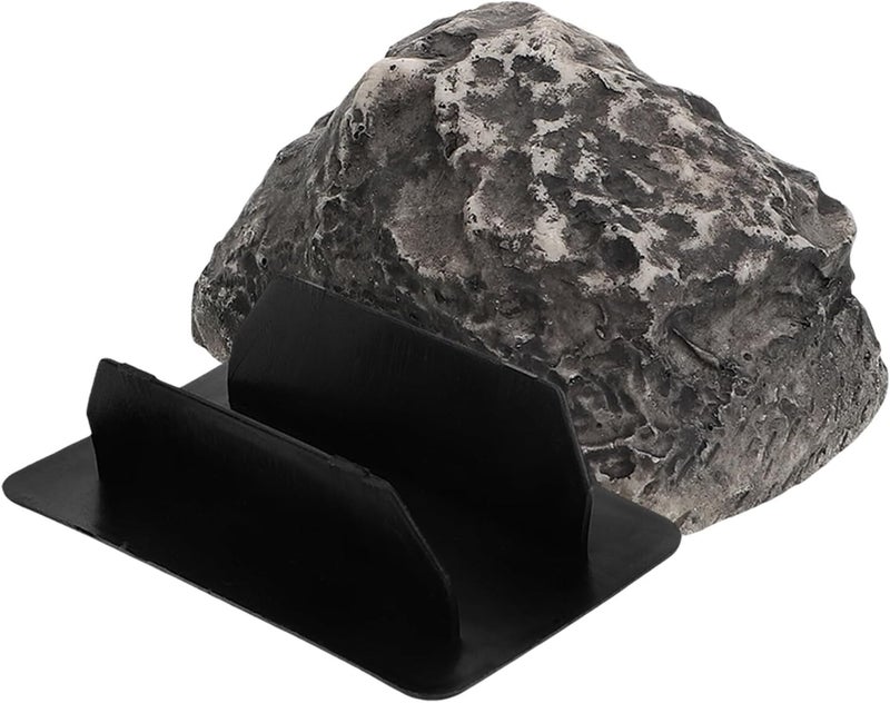 Outdoor Stone Key Storage Box with Black Base Realistic Garden Decorative for Spare House Keys for Courtyard Use - Image 1