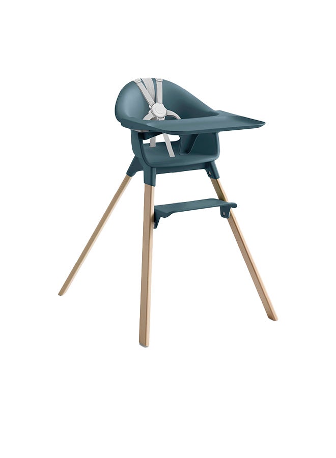 Clikk High Chair - All In One Baby High Chair With Tray + Harnesslight, Durable And Travel Friendly, Ergonomic And Adjustable Features, Best For 6 - 36 Months Or Up To 15Kg/33Lbs, Fjord Blue