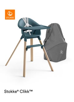 STOKKE Clikk High Chairall - In - One Baby High Chair With Tray + Harnesslight, Durable And Travel Friendlyergonomic And Adjustable Featuresbest For 6 - 36 Months Or Up To 15Kg/33Lbsfjord Blue  - Image 4