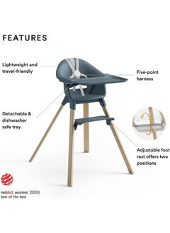 STOKKE Clikk High Chairall - In - One Baby High Chair With Tray + Harnesslight, Durable And Travel Friendlyergonomic And Adjustable Featuresbest For 6 - 36 Months Or Up To 15Kg/33Lbsfjord Blue  - Image 5