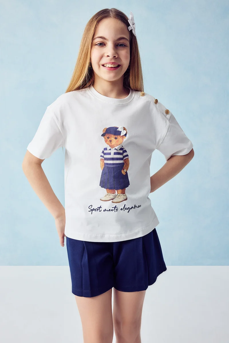 Defacto Girl Regular Fit Animal Print Short Sleeve T-Shirt