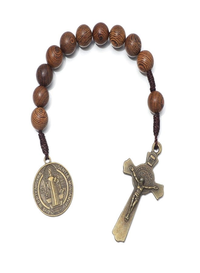 KOMI Saint Benedict Medal One Decade Prayer Pocket Rosary 10MM Beads Mini Rosary with Medalla de san benitol and Crucifix - Image 2
