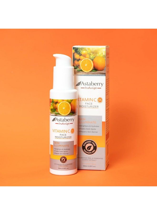 Astaberry Indulge Vitamin C Face Moisturizer For Skin Illuminate 100Ml Brightens & Hydrates; Fades Dark Spots; Repairs Skin Barrier; With Orange Peel & Fermented Carrot Extract - Image 3