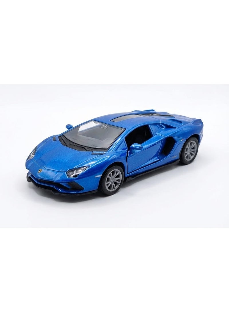 TOOLY Die-cast pull-back metal Luxury Sport Coupe car with music, lights, and manual doors  Blue colour , Pack size 15.8x6x6.8 CM. - Image 3