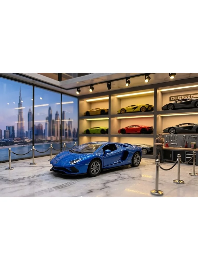 تولي سيارة كوبيه رياضية فاخرة معدنية مصبوبة بالقوالب (Die-cast) تعمل بنظام السحب للخلف، مزودة بالموسيقى والأضواء وأبواب يدوية الفتح، باللون الأزرق، بحجم عبوة 15.8 × 6 × 6.8 سم.