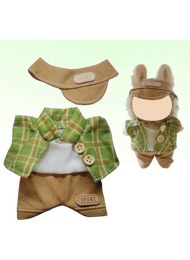 Clothes for Labubu | Premium Quality Doll Clothing Set (NO Doll) | 17cm Labubu Accessories & Exquisite Outfits | Clothes for Labubu Dolls (Green Shirt 3-Piece)  - Image 2