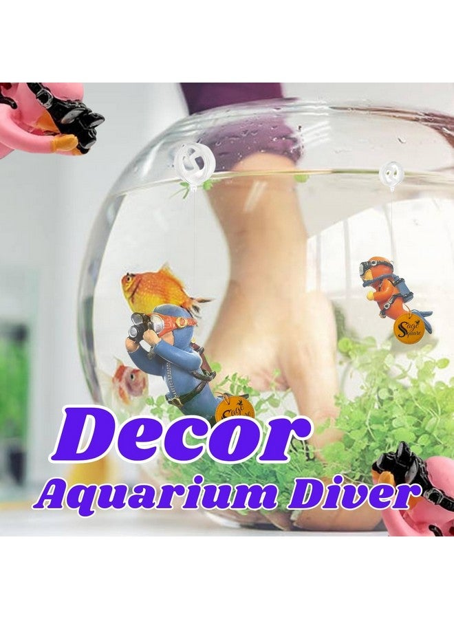 سايج سكوير ديكور غواص سكوبا، زينة حوض سمك واقعية لموضوع تحت الماء، مادة آمنة، تمثال غواص مائي، منحوتة مستكشف، زينة غواص بحري، ديكور لعشاق الغوص - Image 2