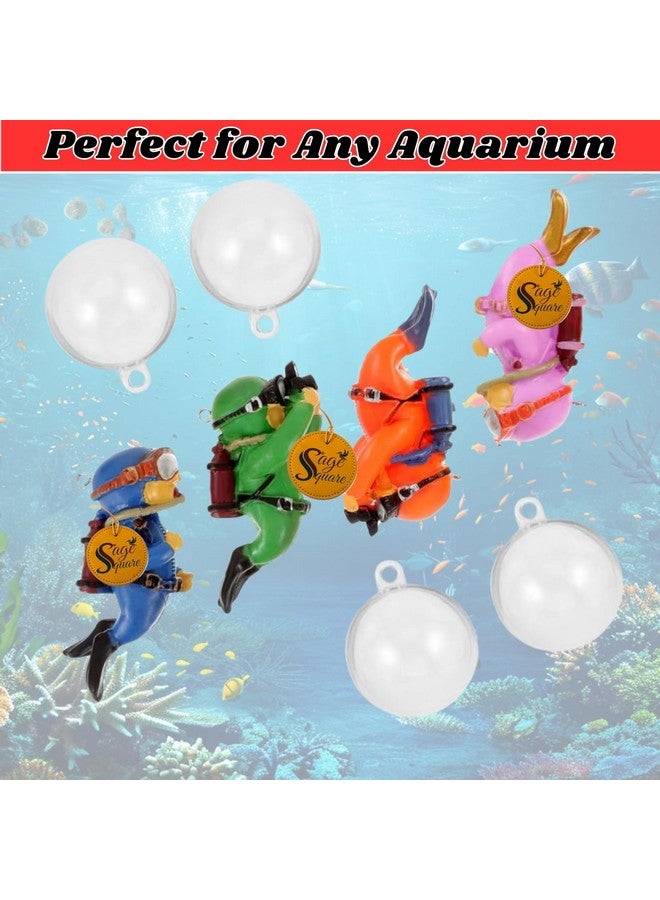 سايج سكوير ديكور غواص سكوبا، زينة حوض سمك واقعية لموضوع تحت الماء، مادة آمنة، تمثال غواص مائي، منحوتة مستكشف، زينة غواص بحري، ديكور لعشاق الغوص - Image 4