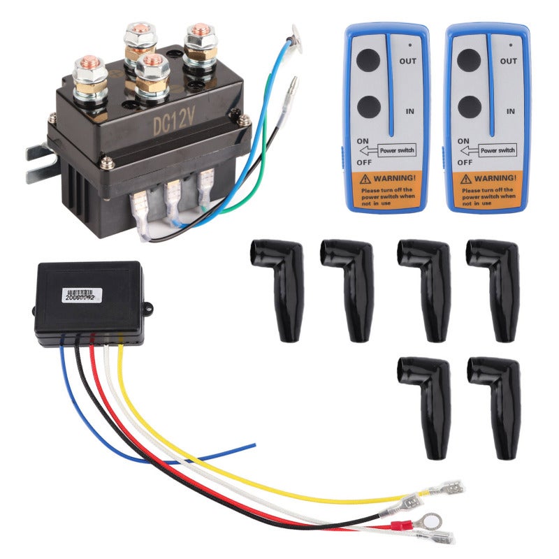 12V Winch Solenoid Relay: Steel Construction With Black Powder Coating - Wide Compatibility Winch Contactor for ATV, UTV, 4X4 Off-Road Vehicles With 12V Electromagnetic Winch - Image 1