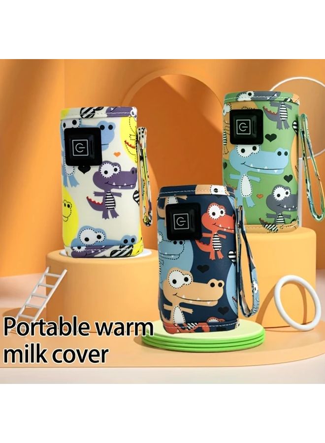 Yellow Portable Baby Bottle Warmer USB Car Home Travel Camping Insulated Bag - Image 1
