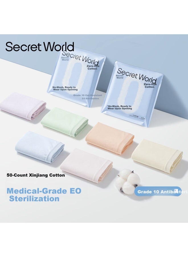Secretworld Women's 100% Cotton Extended Crotch 10a Antibacterial Eo Sterilized High-waist Women's Briefs - Image 1