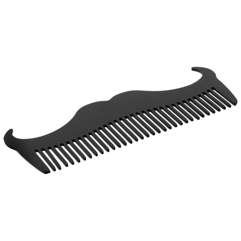 Stainless Steel Beard Comb and Mustache Shaper Set With Black Pocket Case - Image 2