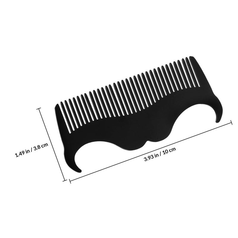 Stainless Steel Beard Comb and Mustache Shaper Set With Black Pocket Case - Image 3