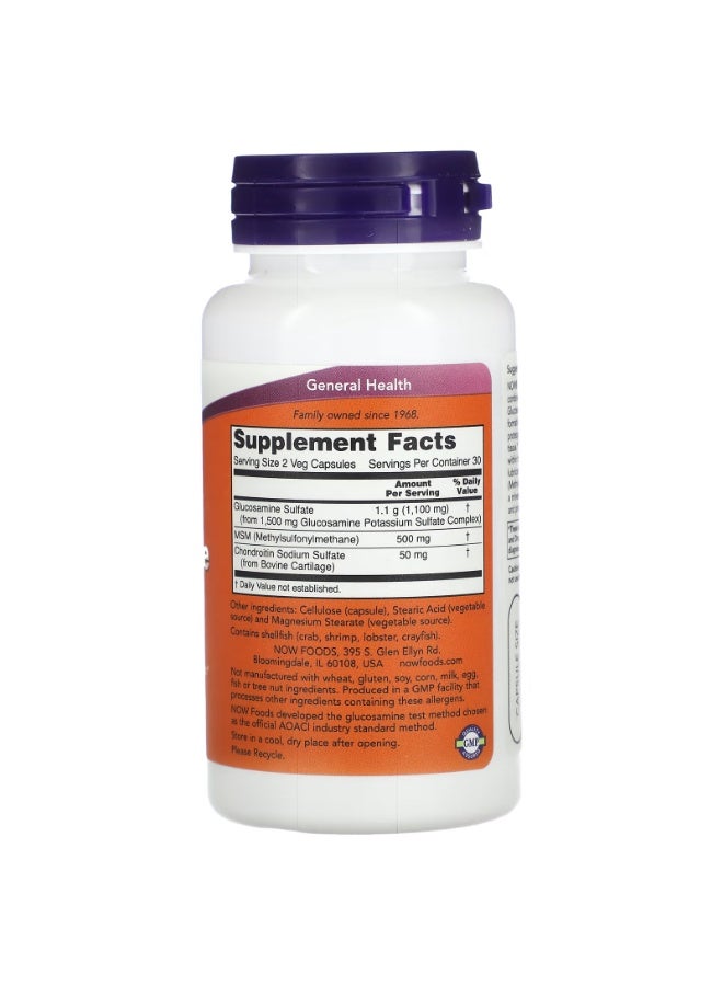 now Glucosamine & MSM, 60 Veg Capsules - Image 2
