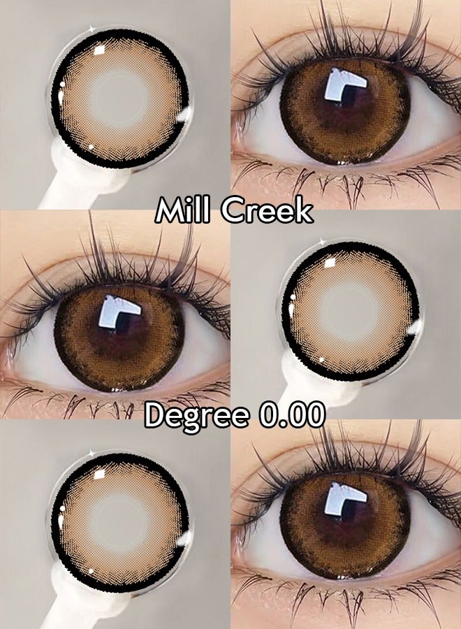 ميل كريك ميلك كريك العدسات اللاصقة الملونة 14.5mm هيدروجيل العدسات المتاحة لمدة 12 شهرا 1 زوج من النظارات براون 2 - Image 2