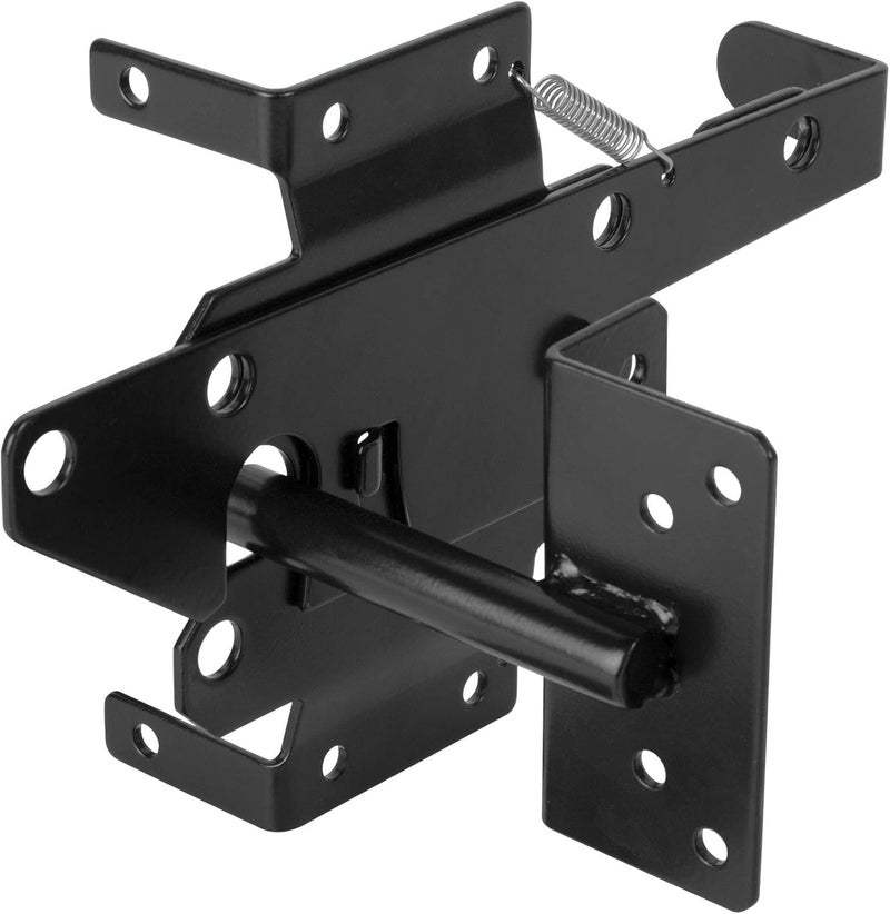 HILLMASTER Heavy Duty Self-Locking Gate Latch for Wooden Fence, Post Mount Automatic Gate Lock Gravity Door Latch Hardware for Secure Pool, Outdoor Garden, Metal Gates Vinyl Fence, Black Finish - Image 1