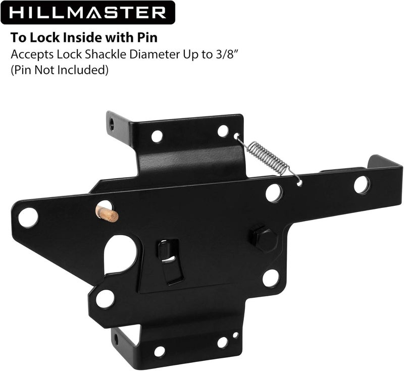 HILLMASTER Heavy Duty Self-Locking Gate Latch for Wooden Fence, Post Mount Automatic Gate Lock Gravity Door Latch Hardware for Secure Pool, Outdoor Garden, Metal Gates Vinyl Fence, Black Finish - Image 5