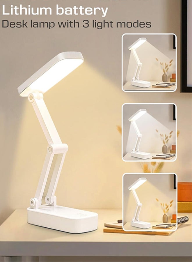 general Foldable LED Desk Lamp,3 Color Modes,Portable Desk Light Lamp for Kids College Dorm Bedroom（white） - Image 2