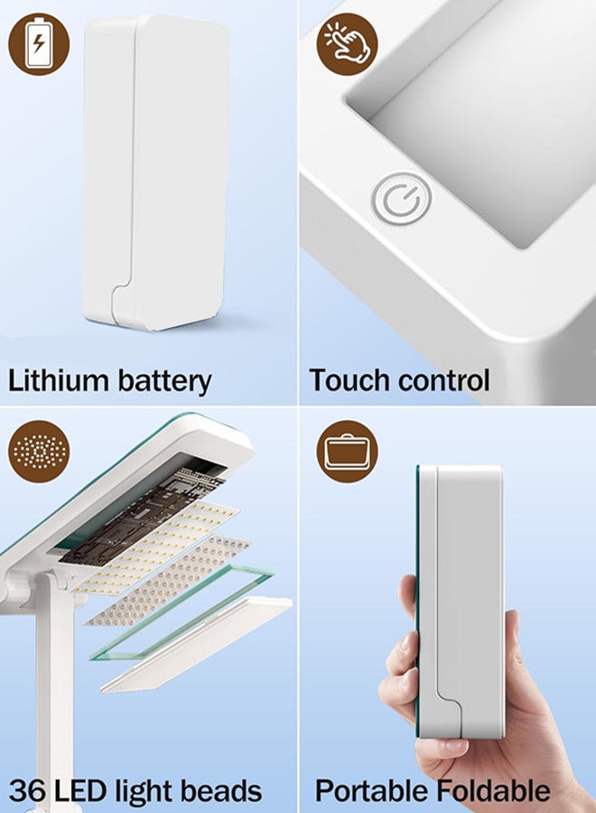 general Foldable LED Desk Lamp,3 Color Modes,Portable Desk Light Lamp for Kids College Dorm Bedroom（white） - Image 4