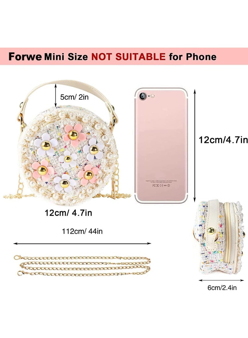SOLARAE Kids Purse for Girls, Little Girls Toddler Crossbody Purse,  Toddler Flower Crossbody Handbag, Princess Kids Handbags Baby Girls Shoulder Bag, 3pcs Dress Up Jewelry Gift Set (Pink) - Image 2