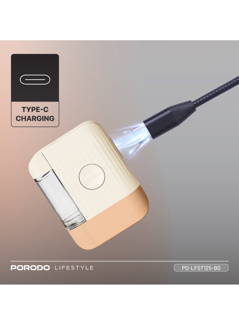 porodo Scalp Massager with EMS & Red Light and Hair Oil Applicator / Light Therapy for Scalp Care / Compact & Lightweight - Beige - Image 5