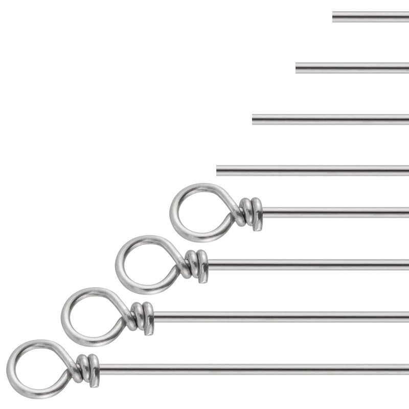 Dr.Fish 30 Pack Fishing Spinner Shaft Stainless Steel Looped Wire Spinner Parts Component Lure Making Supplies Spinnerbait Inline Freshwater Bass Trout Walleye Salmon 6.3x0.027inch - Image 1