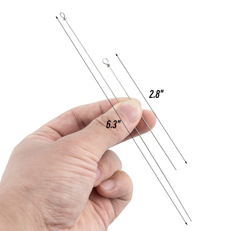 Dr.Fish 30 Pack Fishing Spinner Shaft Stainless Steel Looped Wire Spinner Parts Component Lure Making Supplies Spinnerbait Inline Freshwater Bass Trout Walleye Salmon 6.3x0.027inch - Image 4