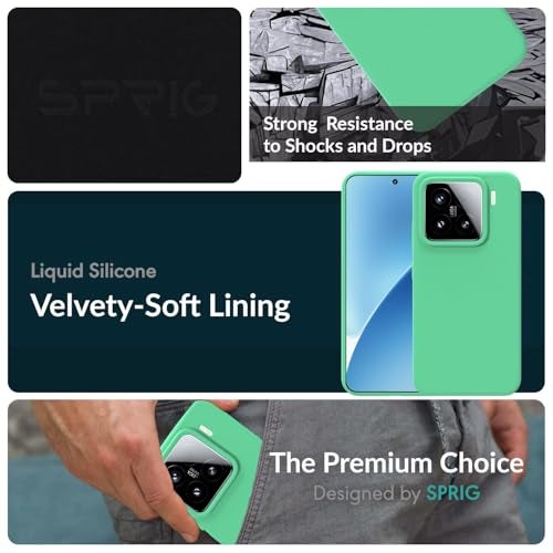 SPRIG Compatible with Xiaomi 15 Premium SilkTone Back Cover Drop Tested Shock Proof Mobile Case for Men, Women, Boys and Girls with Camera Protection (Pastel Green) - Image 2