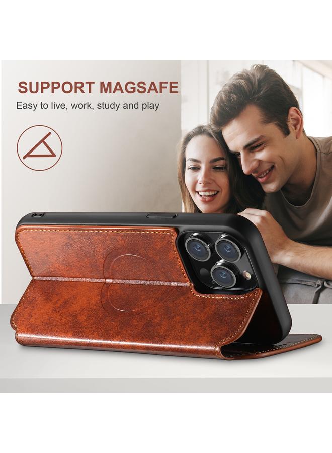 Suteni Case For iPhone 16 Pro Max J05 Leather Magnetic MagSafe Phone Case - Image 5