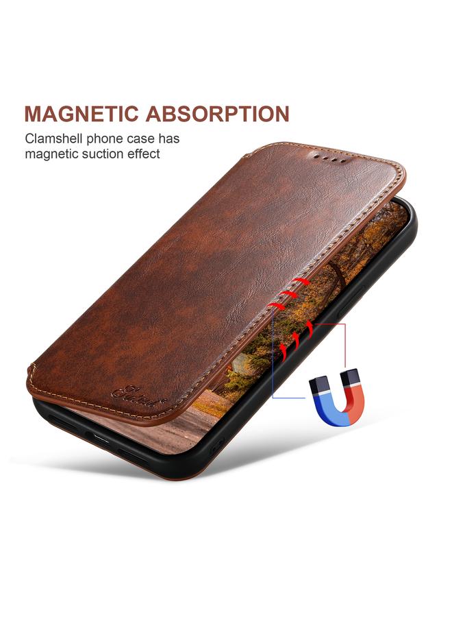Suteni Case For iPhone 16 Pro Max J05 Leather Magnetic MagSafe Phone Case - Image 2