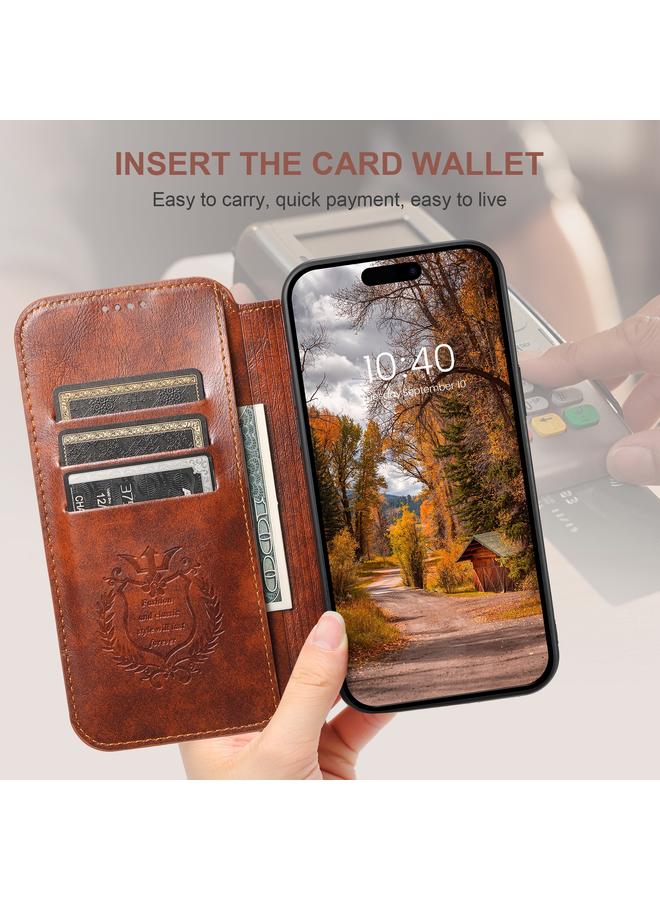 Suteni Case For iPhone 16 Pro Max J05 Leather Magnetic MagSafe Phone Case - Image 4