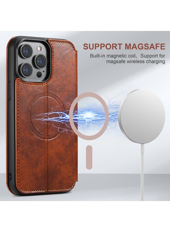 Suteni Case For iPhone 16 Pro Max J05 Leather Magnetic MagSafe Phone Case - Image 3