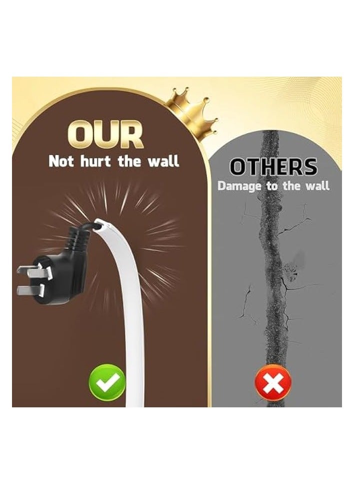 erorex Wall Cord Hider 118 Inch, Self-Adhesive Wire Cover Raceway for Walls, Flexible Wire Cover Cable Raceway for Cord Management, Tv Cord Hider for Wall Mounted, Cable Cover, W0.55 H0.39in - Image 4