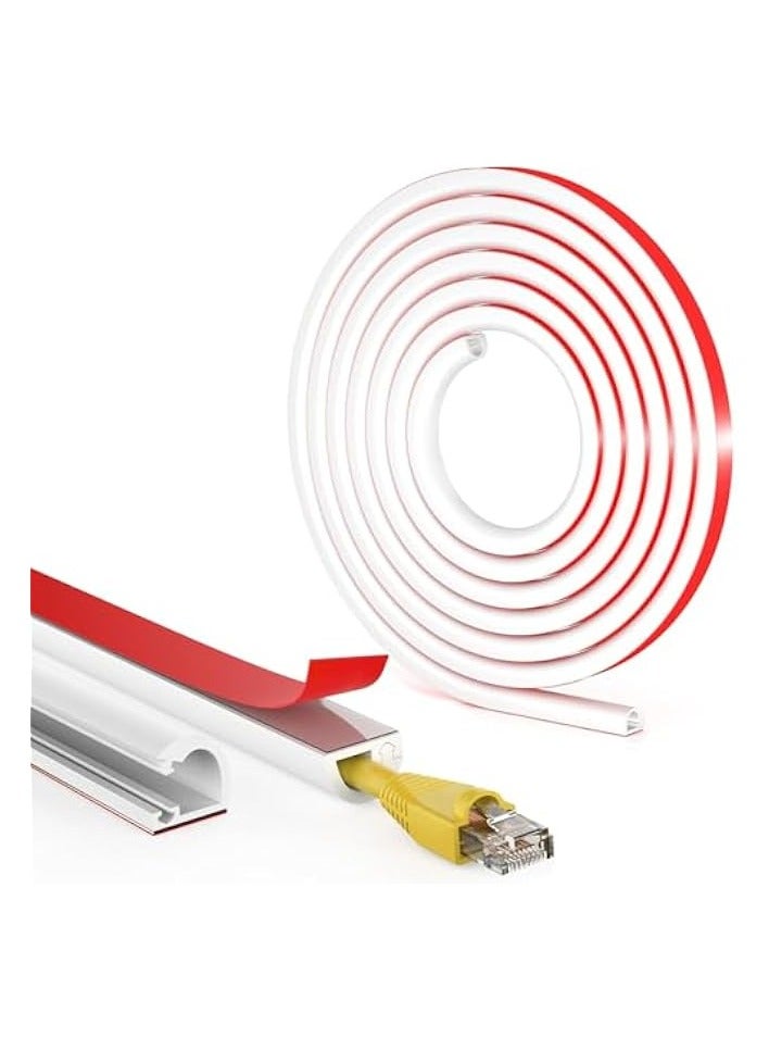 erorex Wall Cord Hider 118 Inch, Self-Adhesive Wire Cover Raceway for Walls, Flexible Wire Cover Cable Raceway for Cord Management, Tv Cord Hider for Wall Mounted, Cable Cover, W0.55 H0.39in - Image 1