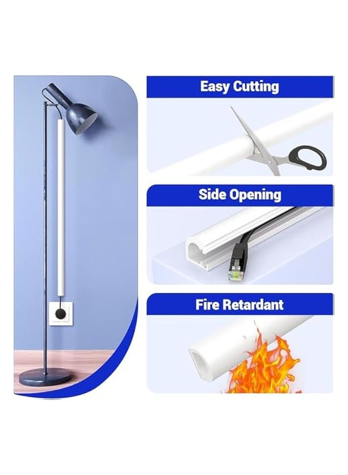 erorex Wall Cord Hider 118 Inch, Self-Adhesive Wire Cover Raceway for Walls, Flexible Wire Cover Cable Raceway for Cord Management, Tv Cord Hider for Wall Mounted, Cable Cover, W0.55 H0.39in - Image 2