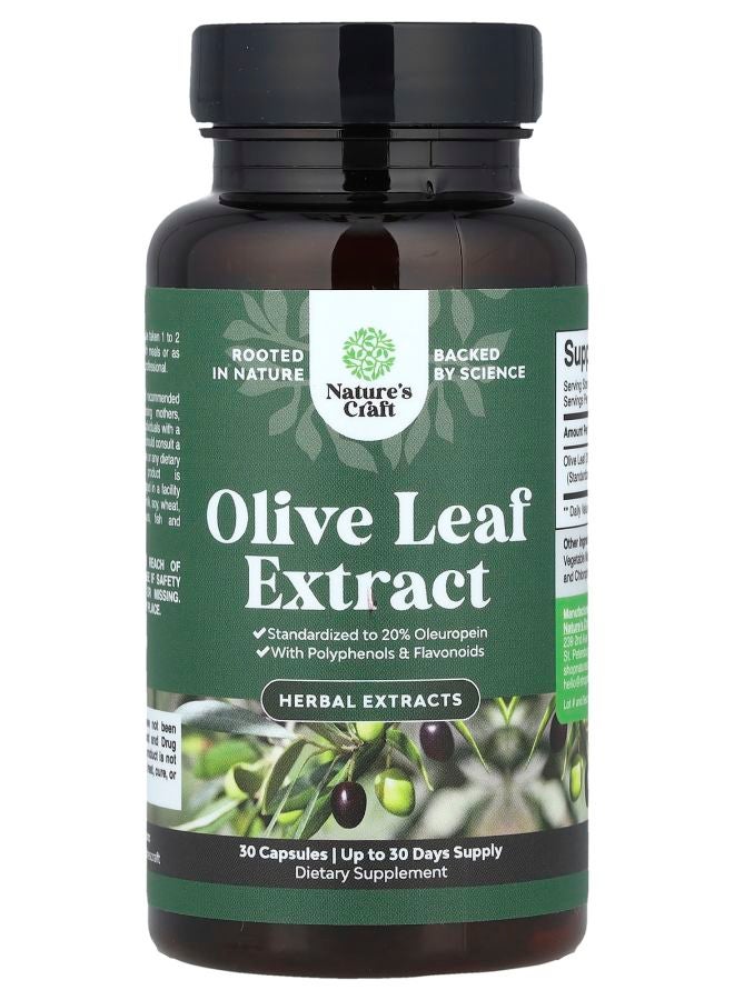 Nature's Craft Olive Leaf Extract 750 mg 30 Capsules