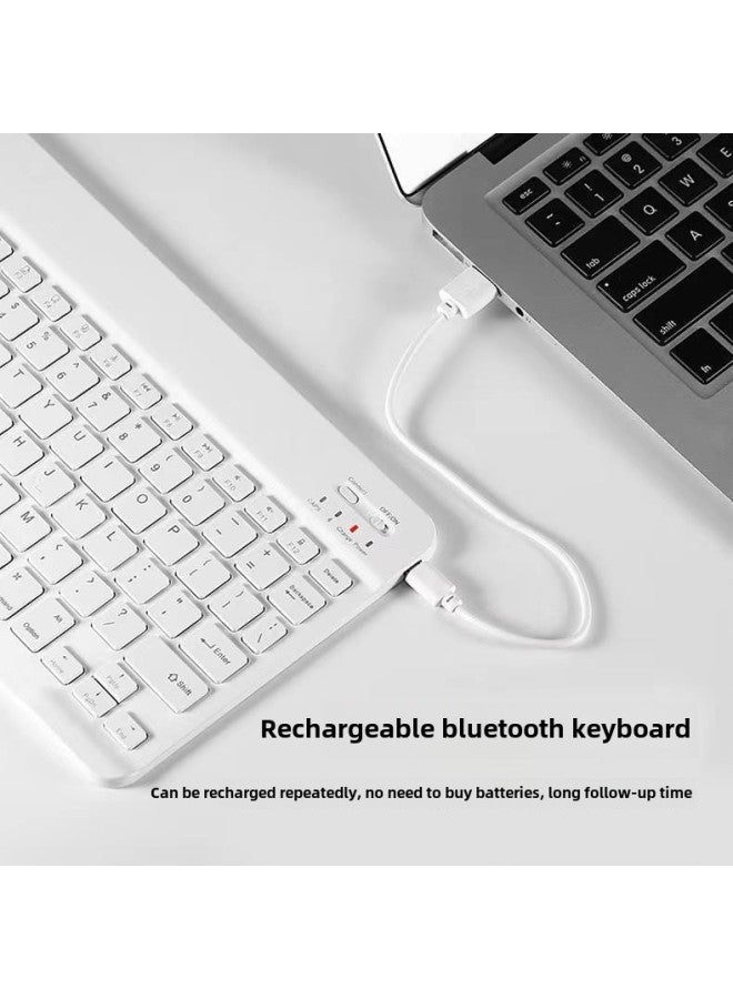 لوحة مفاتيح لاسلكية بلوتوث لأجهزة Apple iPad وHuawei Matepad Tablet Bass Mini Cute Girl Hand - اللون: أبيض - نوع المنتج: لوحة مفاتيح + ماوس ثنائي الوضع (طراز شحن الماوس) - Image 3
