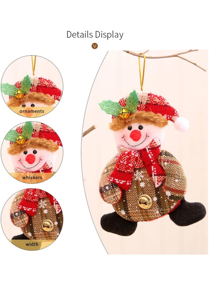 AUTOYSUR Plush Hanging Ornaments – Santa, Snowman & Reindeer, Set of 4 - Image 4