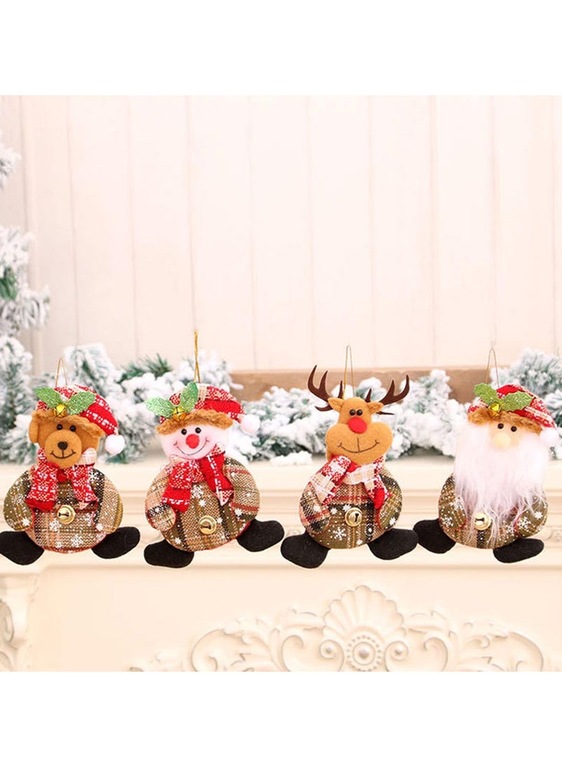 AUTOYSUR Plush Hanging Ornaments – Santa, Snowman & Reindeer, Set of 4 - Image 1
