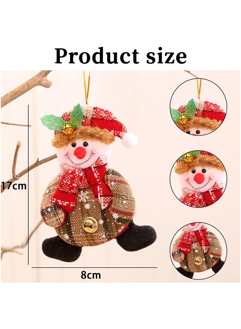 AUTOYSUR Plush Hanging Ornaments – Santa, Snowman & Reindeer, Set of 4 - Image 5