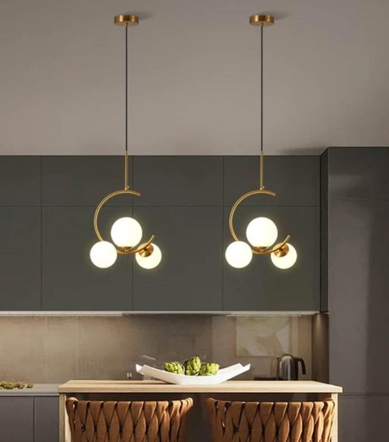 Lyse Decor Hanging Lights Hanging Lamps for Bedroom, Dining Table Lights, Living Room Lamps and Pendant Light (Gold, Without Bulb) - Image 2