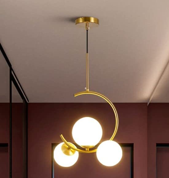 Lyse Decor Hanging Lights Hanging Lamps for Bedroom, Dining Table Lights, Living Room Lamps and Pendant Light (Gold, Without Bulb) - Image 1