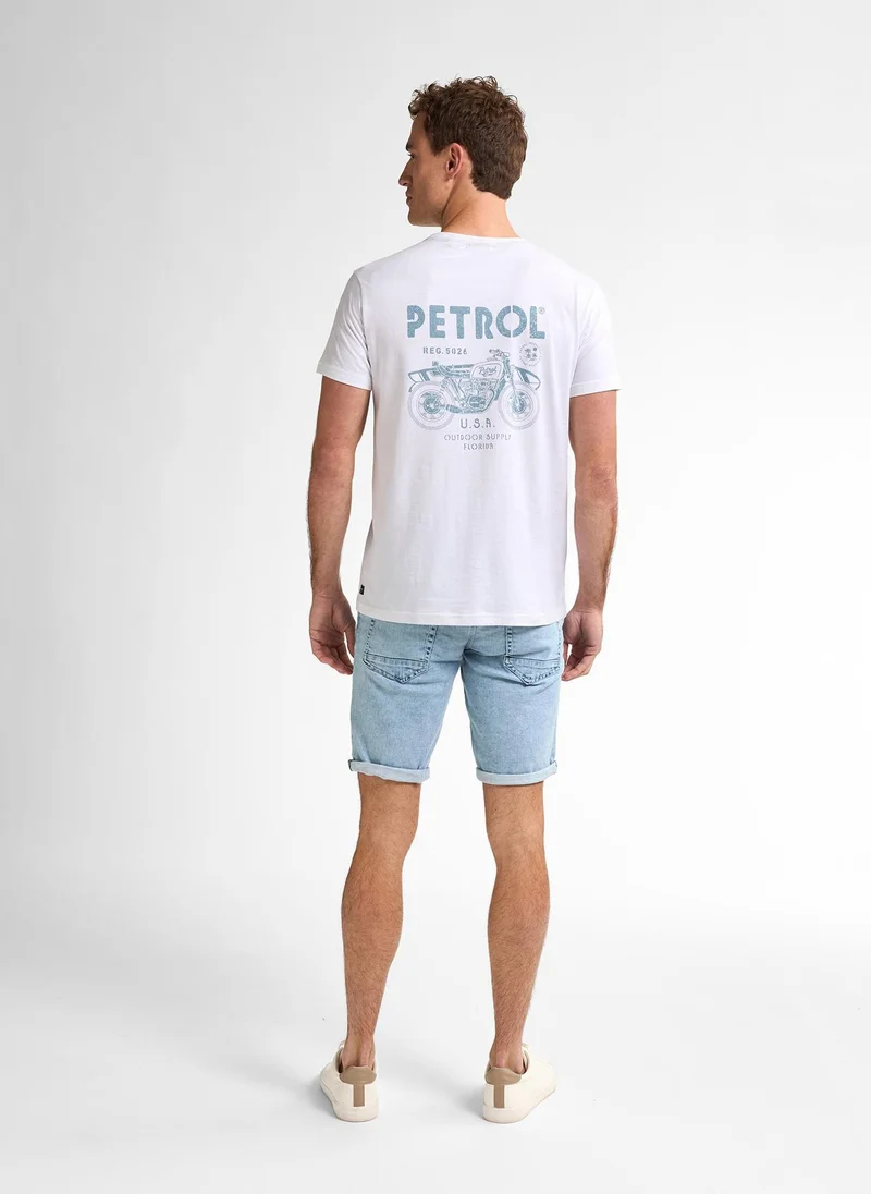 Petrol Industries 0000-Bright White Men T-Shirt SS Classic Print for Men | Best Price UAE
