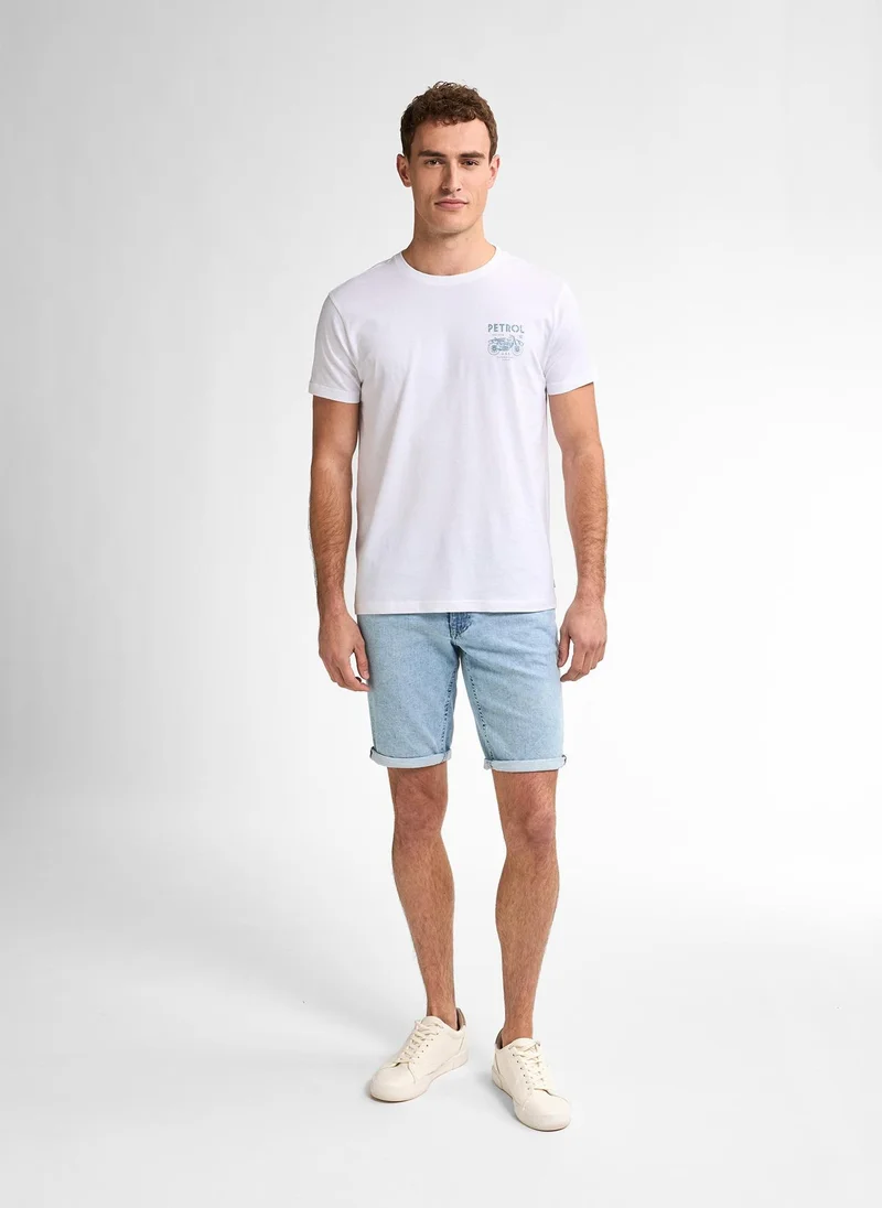 Petrol Industries 0000-Bright White Men T-Shirt SS Classic Print for Men | Best Price UAE