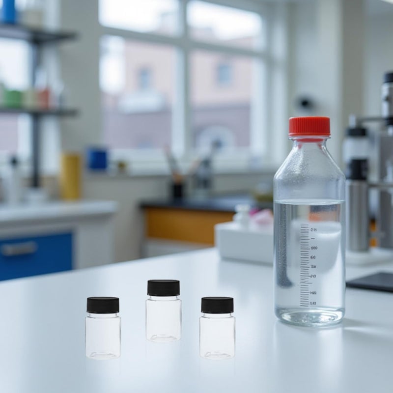 MAGICLULU 50pcs Plastic Sample Bottles 20ml Wide Mouth Reagent Bottles with Screw Caps Leak-proof Pet Liquid Containers for Chemical Analysis and Field Sampling - Image 4